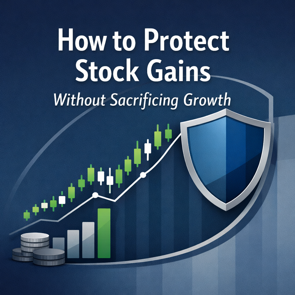Illustration representing strategies to protect stock gains while managing market risk